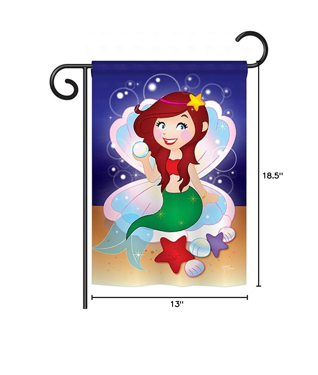 Mermaid Garden Flag - Coastal Sea Creatures Outdoor Decor for Summer Yards