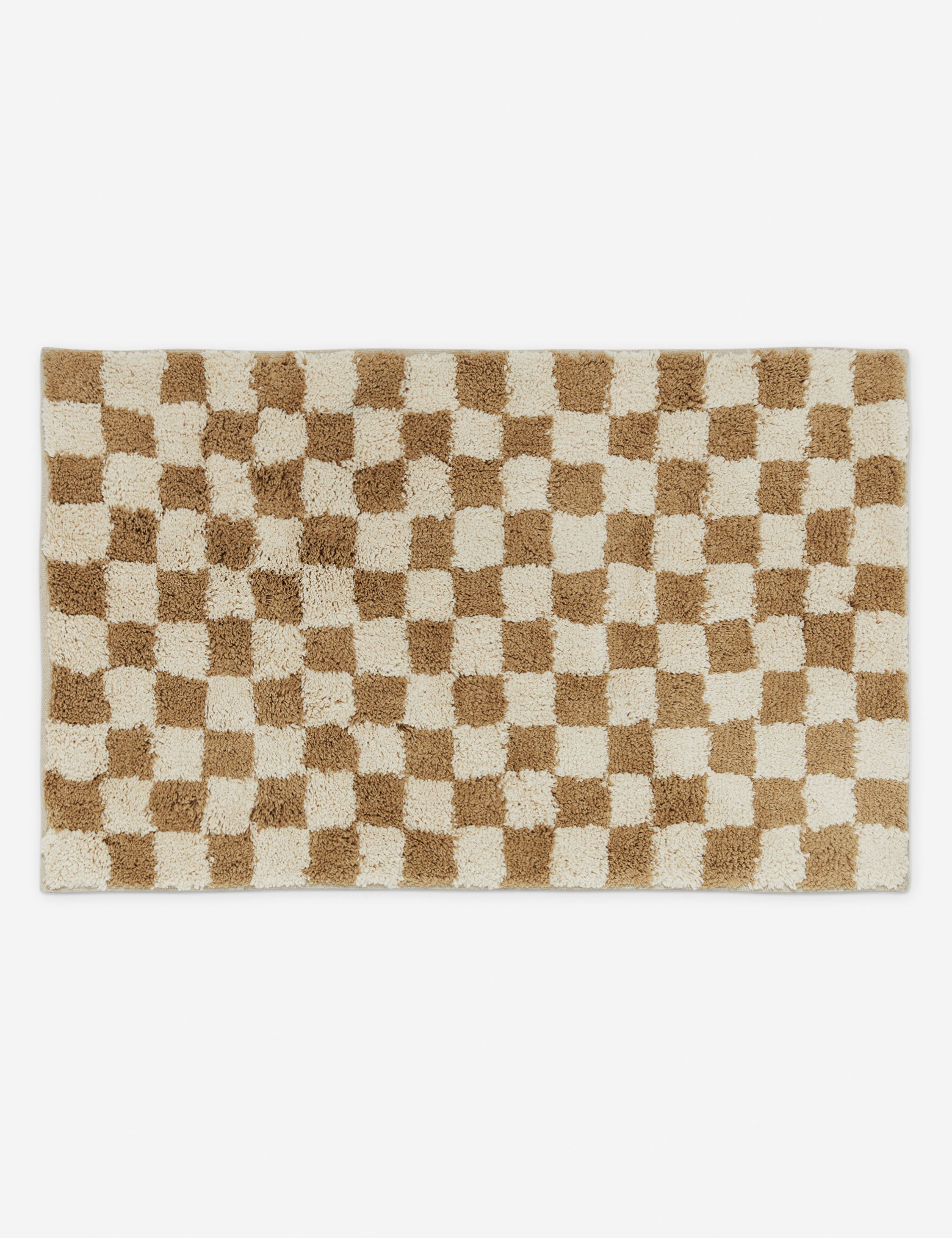 Checkerboard Bath Mat by Sarah Sherman Samuel - Non-Slip Bathroom Rug for Modern & Vintage Decor - Perfect for Bathroom, Spa, and Laundry Room