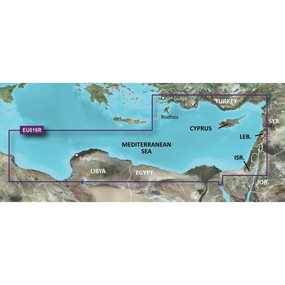 Garmin VEU016R Mediterranean Southeast SD Card - Nautical Charts for Marine GPS Navigation | Perfect for Boating, Fishing & Sailing Adventures
