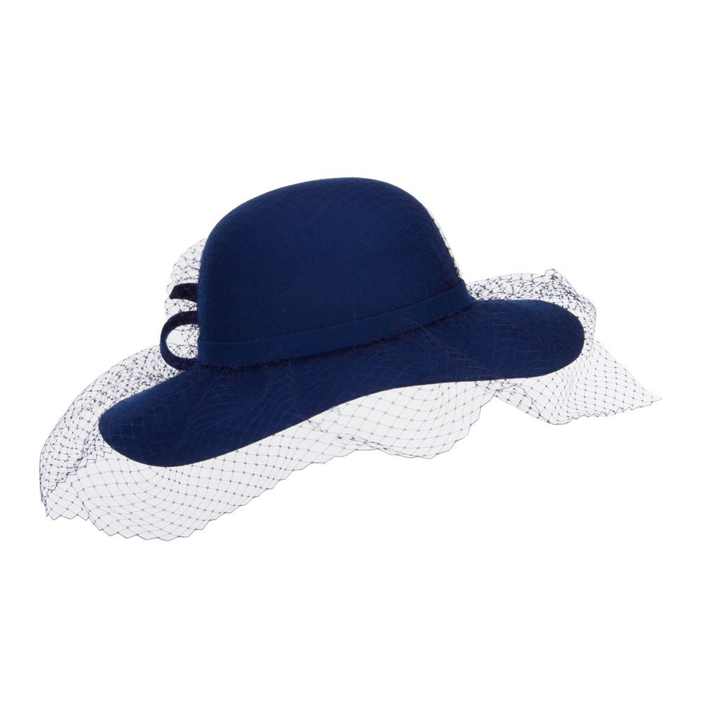Wool Felt Floppy Hat with Net - Stylish Sun Protection for Outdoor