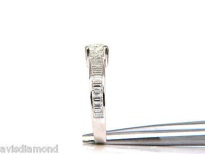 2.41CT GIA Certified F/VS Cushion Brilliant Diamond & Baguette Platinum Ring for Engagement, Wedding, Anniversary - Luxury Bridal Jewelry Gift
