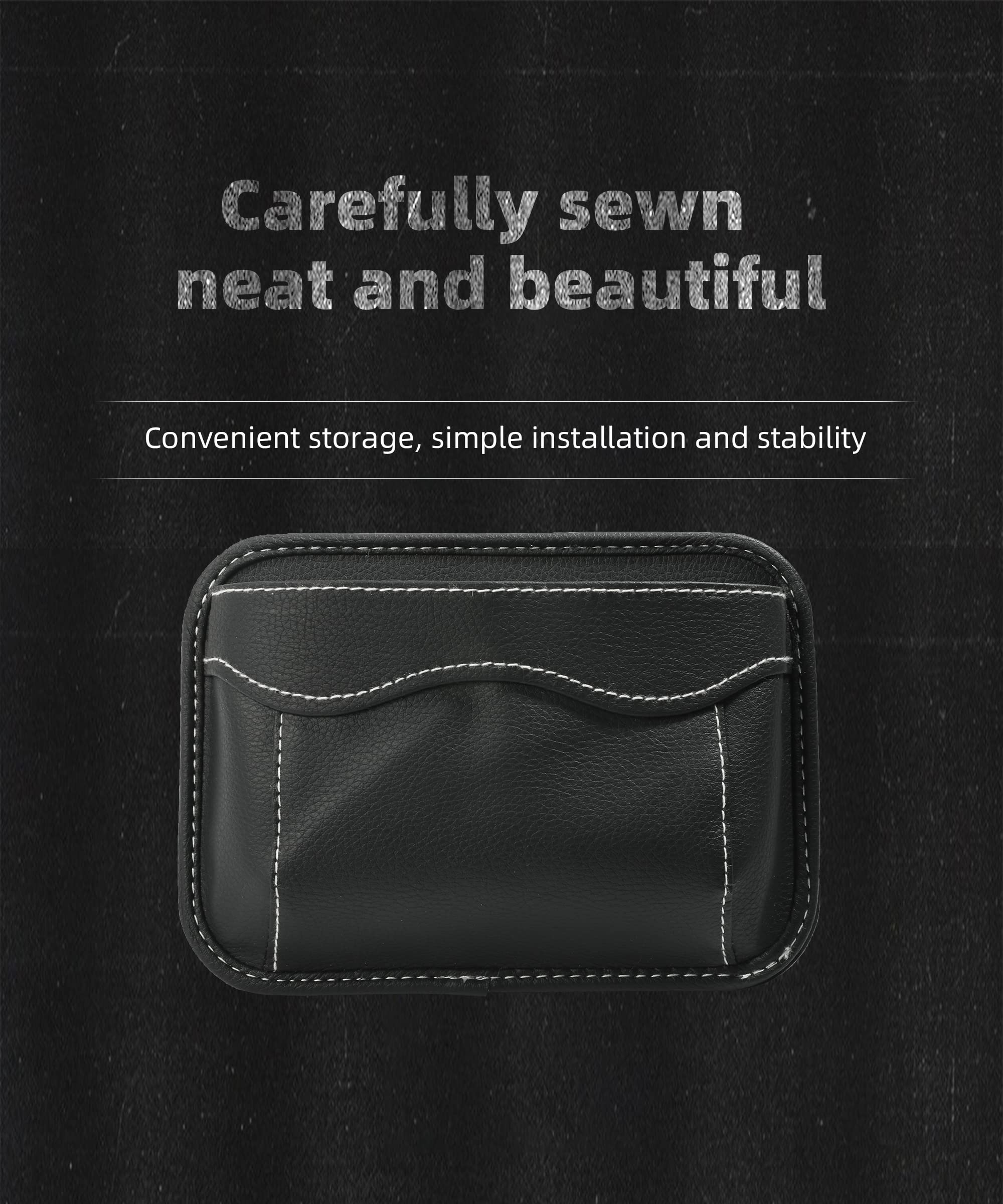 Car Seat Organizer with Side Pockets - PU Leather Storage Holder for Phone, Sunglasses, Pens & Essentials | Perfect for Road Trips, Commuting & Family Travel