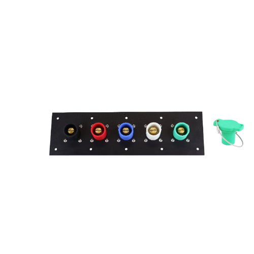 400 Amp Non-Metallic Male Threaded Post 5-Position CAM Lock Panel - Ideal for Industrial Power Distribution & Electrical Panel Connections