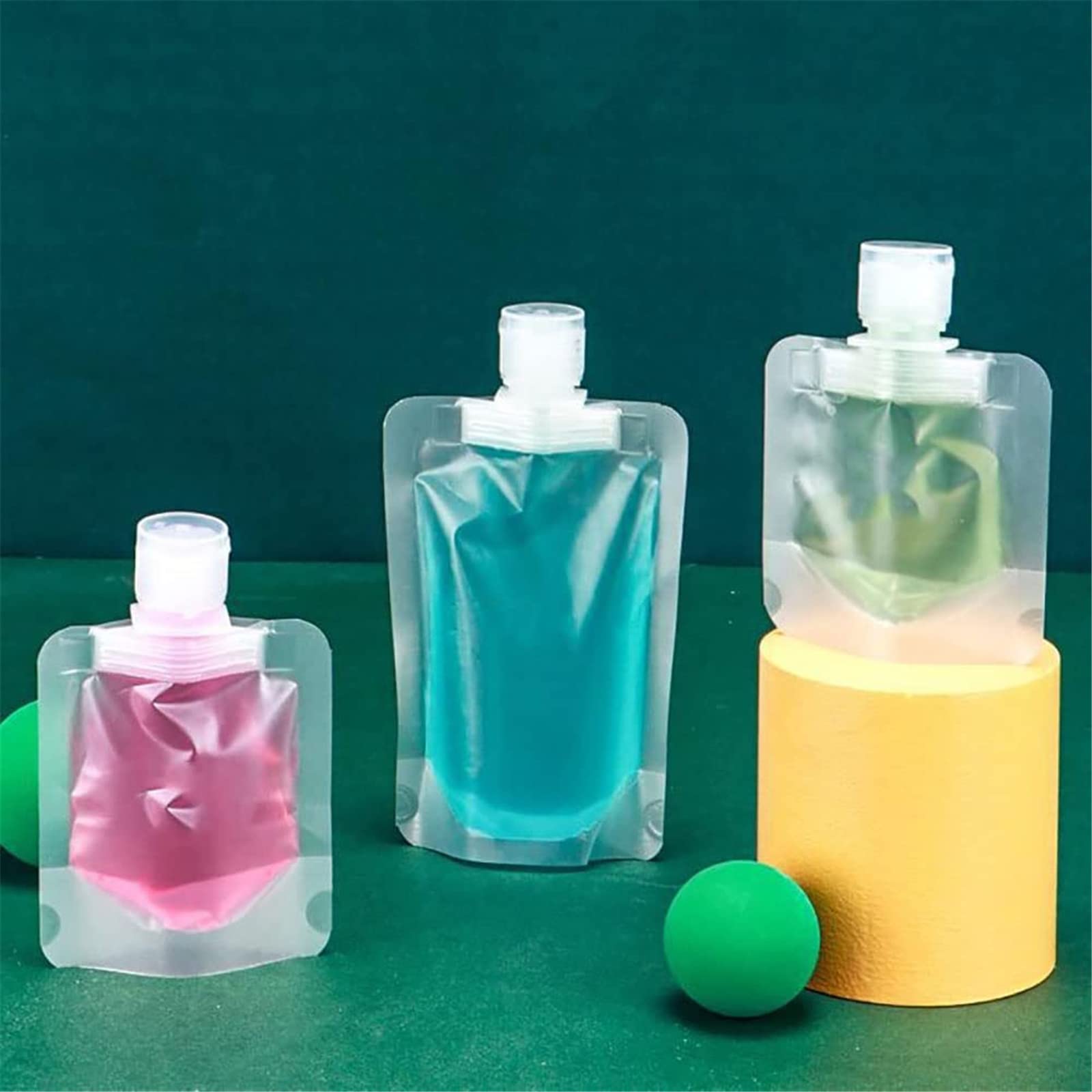 **Leak-Proof Refillable Travel Makeup Pouch - 100ml Transparent Squeeze Cosmetic Bag (9-Pack) - Portable Clamshell Packaging for Liquids, Creams & Toiletries - Perfect for Air Travel, Gym & On-the-Go Touch-Ups**