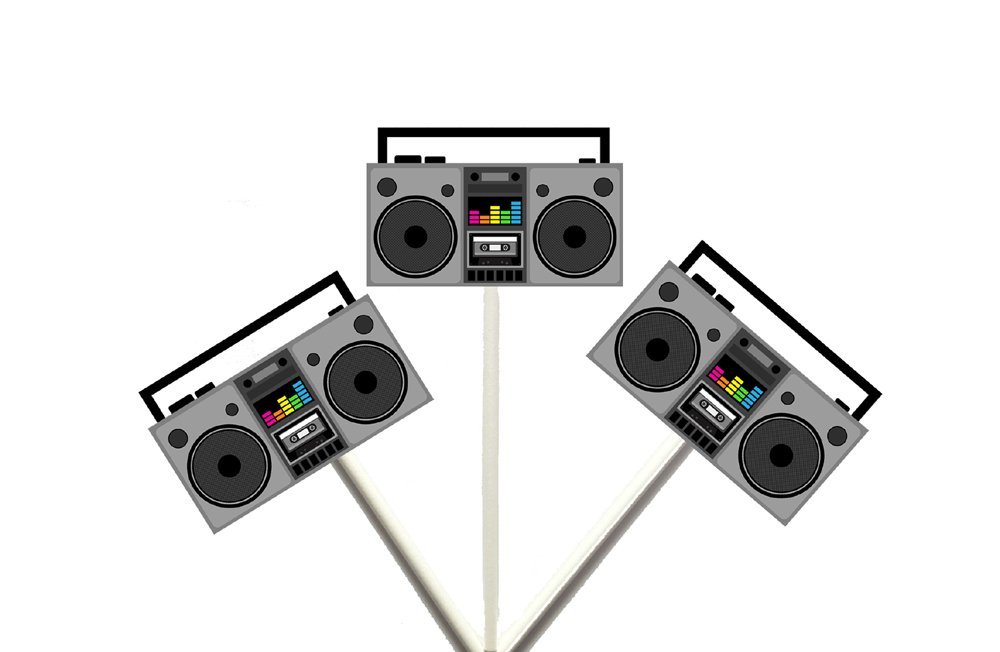 80s Retro Boombox Cupcake Toppers - 12 Pack | Vintage Music Party Decorations for Birthday Cakes, Cupcakes & Desserts - Perfect for 80s Theme Parties, Retro Celebrations & DJ Events