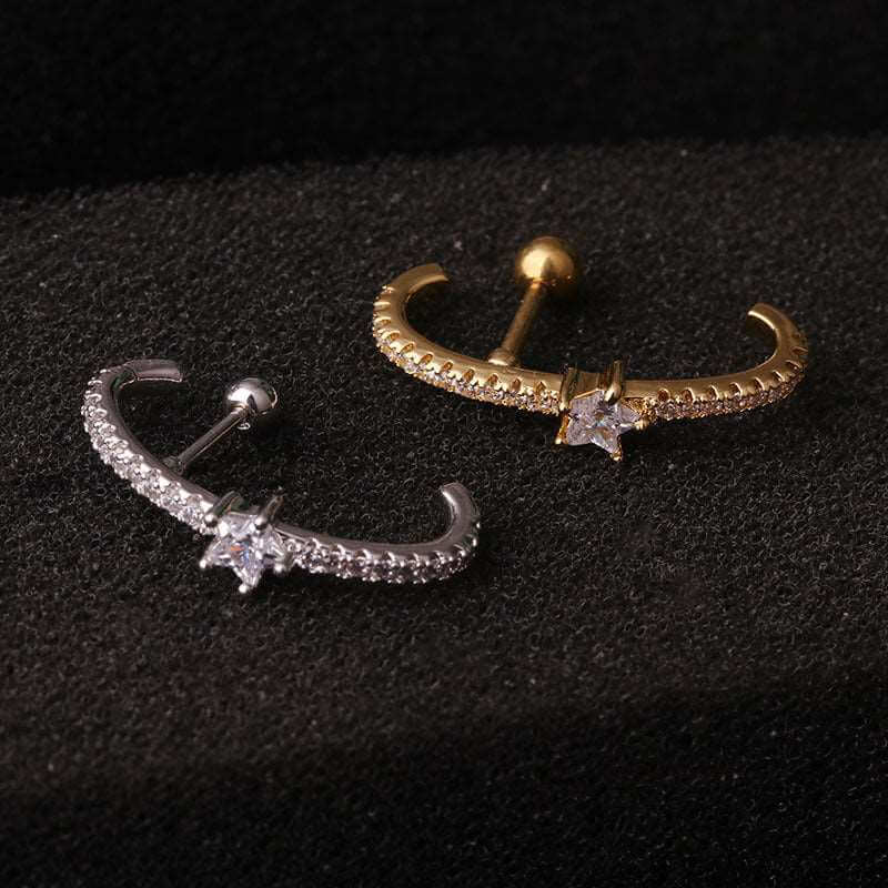 16G Cartilage Eternity Leaf Hoop Earrings - Surgical Steel Body Jewelry for Piercings | HSPJ19116 | Perfect for Everyday Wear, Parties & Special Occasions