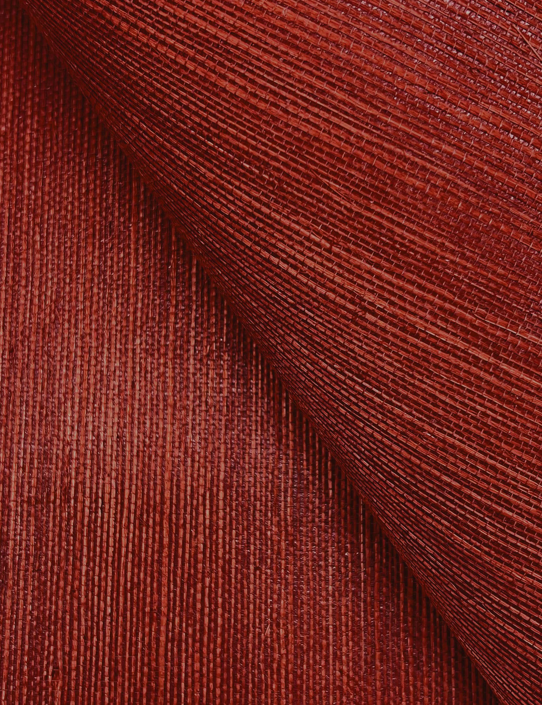 Beale Grasscloth Wallpaper Swatch in Tomato Red - Natural Textured Wall Covering for Living Room, Bedroom & Office Decor