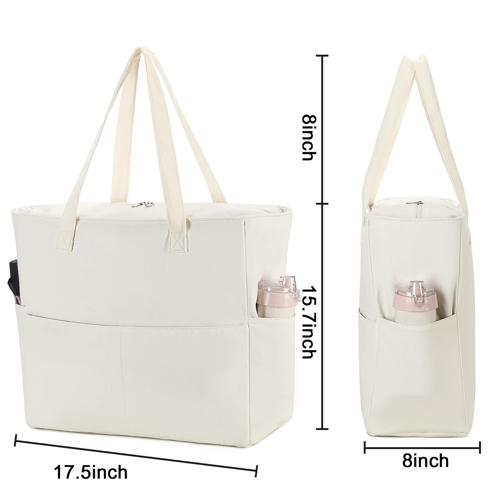 LEDAOU Large Waterproof Beach Tote Bag for Women - Sandproof Zippered Pool & Gym Bag with Wet Pocket - Perfect for Beach, Travel, Shopping & Groceries