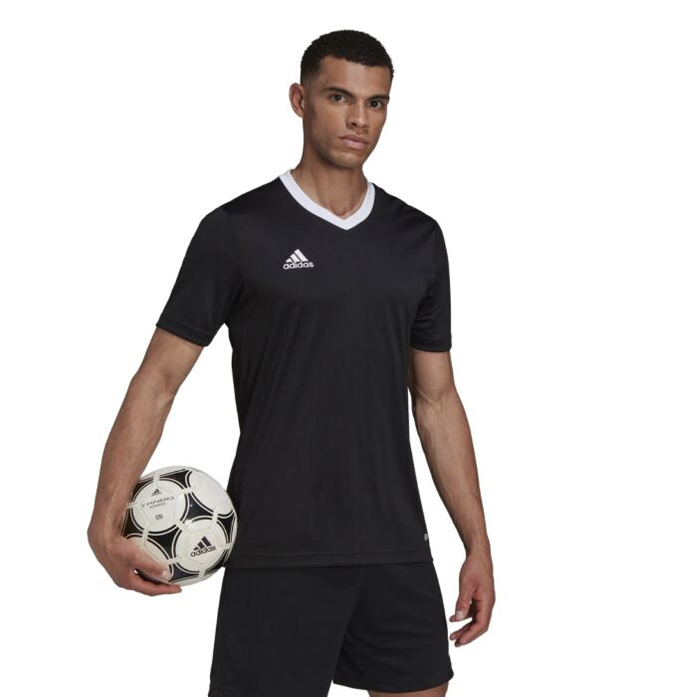 Adidas Entrada 22 Soccer Jersey for Men - Black & White Performance Shirt for Training & Matches - Perfect for Football, Futsal & Casual Wear