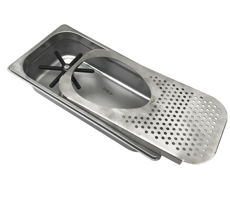 Krome Milk Rinser Side Spray Tray with Large Drain & Strainer - Perfect for Commercial Kitchens, Dairy Farms & Food Processing Plants