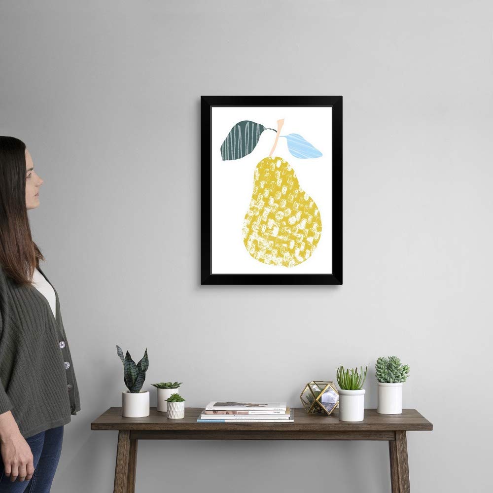 Black Framed Cut Paper Fruit Art Print - Modern Fruit Artwork for Kitchen, Dining Room & Home Decor