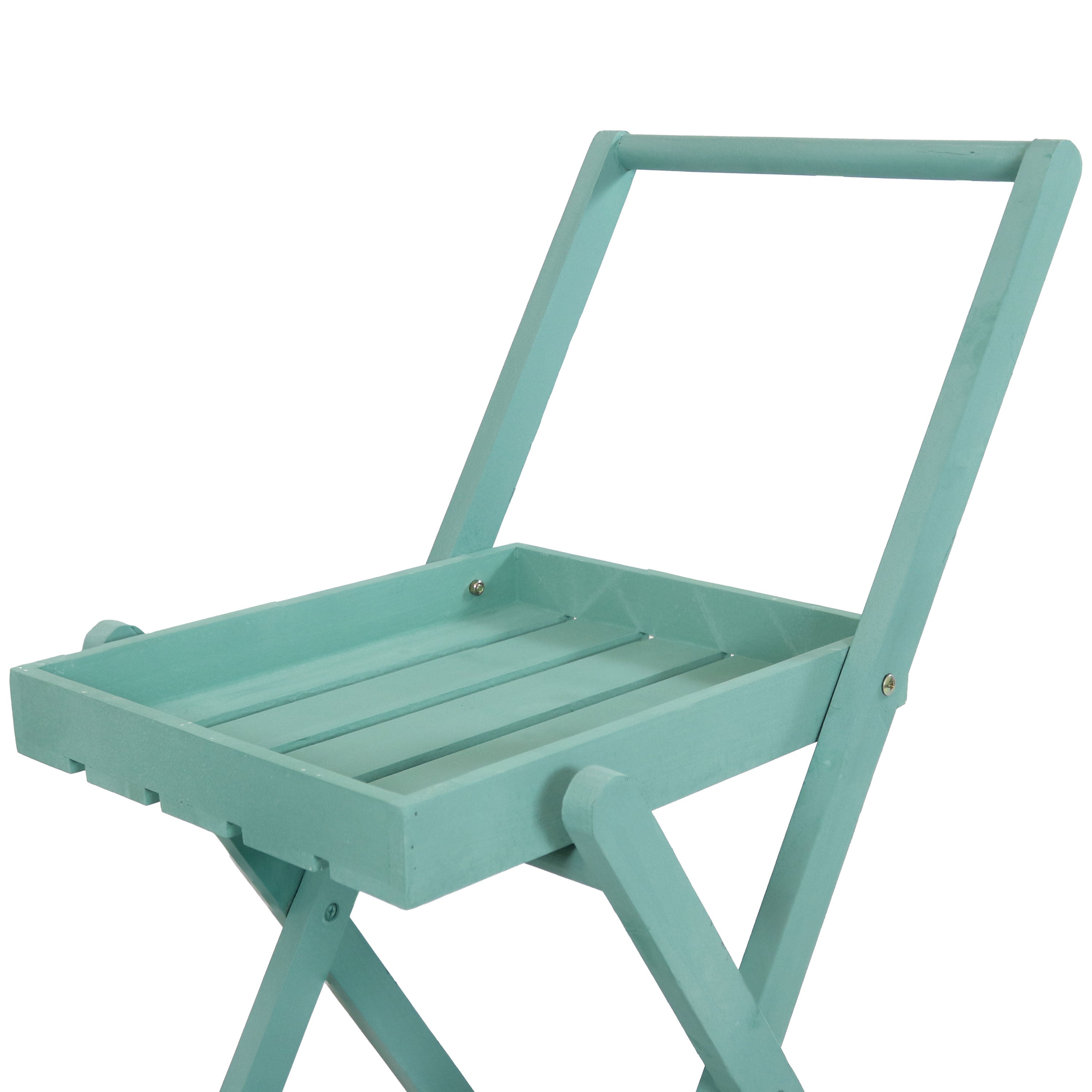 2-Tiered Flower Garden Cart by Sunnydaze - 34 Inch Height, Robin Egg Blue - Perfect for Outdoor Gardening, Patio Decor & Plant Transport