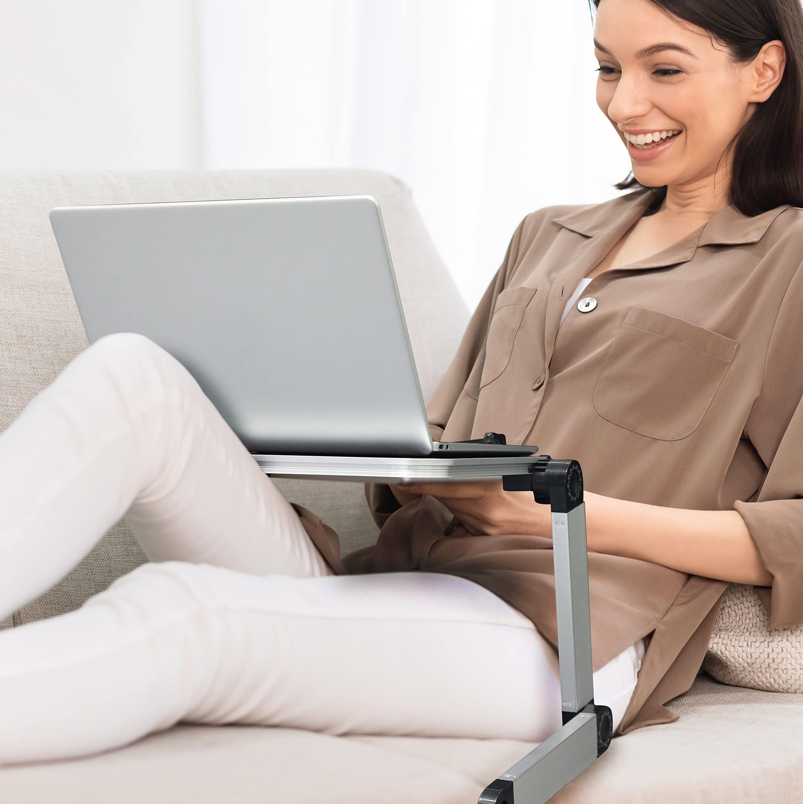 Adjustable Laptop Stand for Desk - Portable Ergonomic Computer Riser for MacBook, iPad, Chromebook - Perfect for Home Office, Gaming & Bed Use