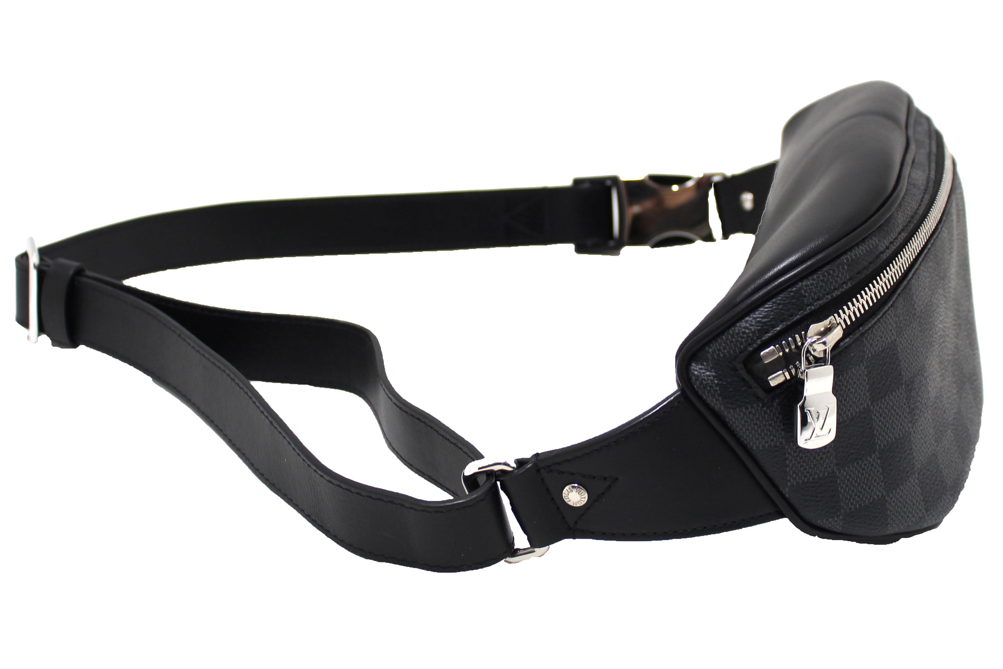 Authentic Louis Vuitton Damier Graphite Canvas Campus Bumbag Crossbody Bag - Stylish Unisex Waist Pack for Travel, Gym & Everyday Use