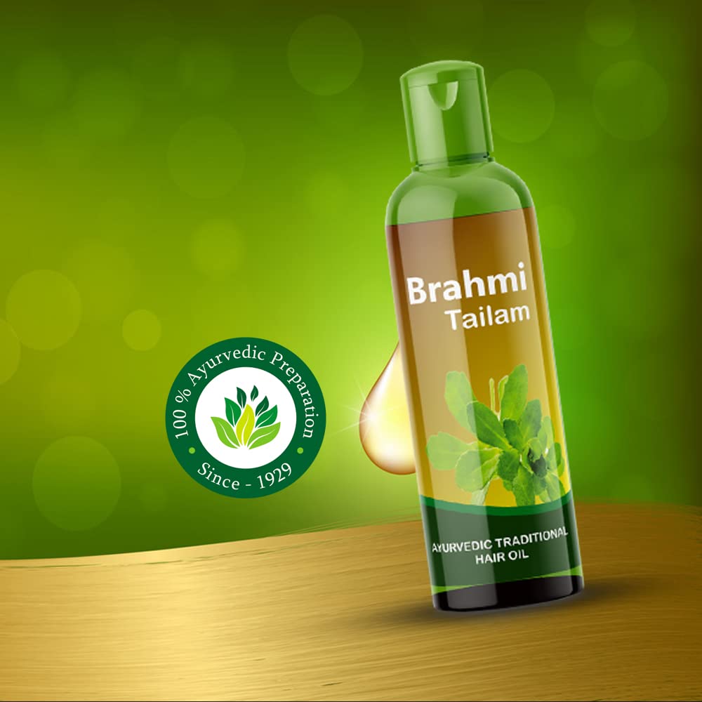 Bello Brahmi Tailam 200ml - Ayurvedic Hair Oil for Growth, Thickness & Scalp Health | Natural Hair Care Solution for Dry, Damaged Hair & Split Ends | Perfect for Daily Use & Massage Therapy