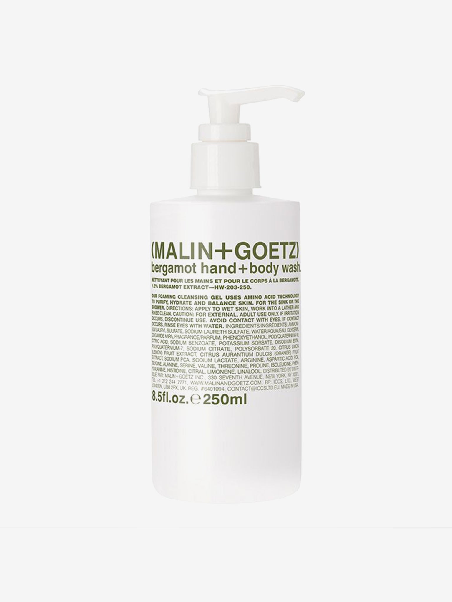 Malin+Goetz Bergamot Hand & Body Wash - Moisturizing Citrus Scented Cleanser for Soft Skin | Perfect for Daily Shower & Hand Washing at Home, Gym, or Travel