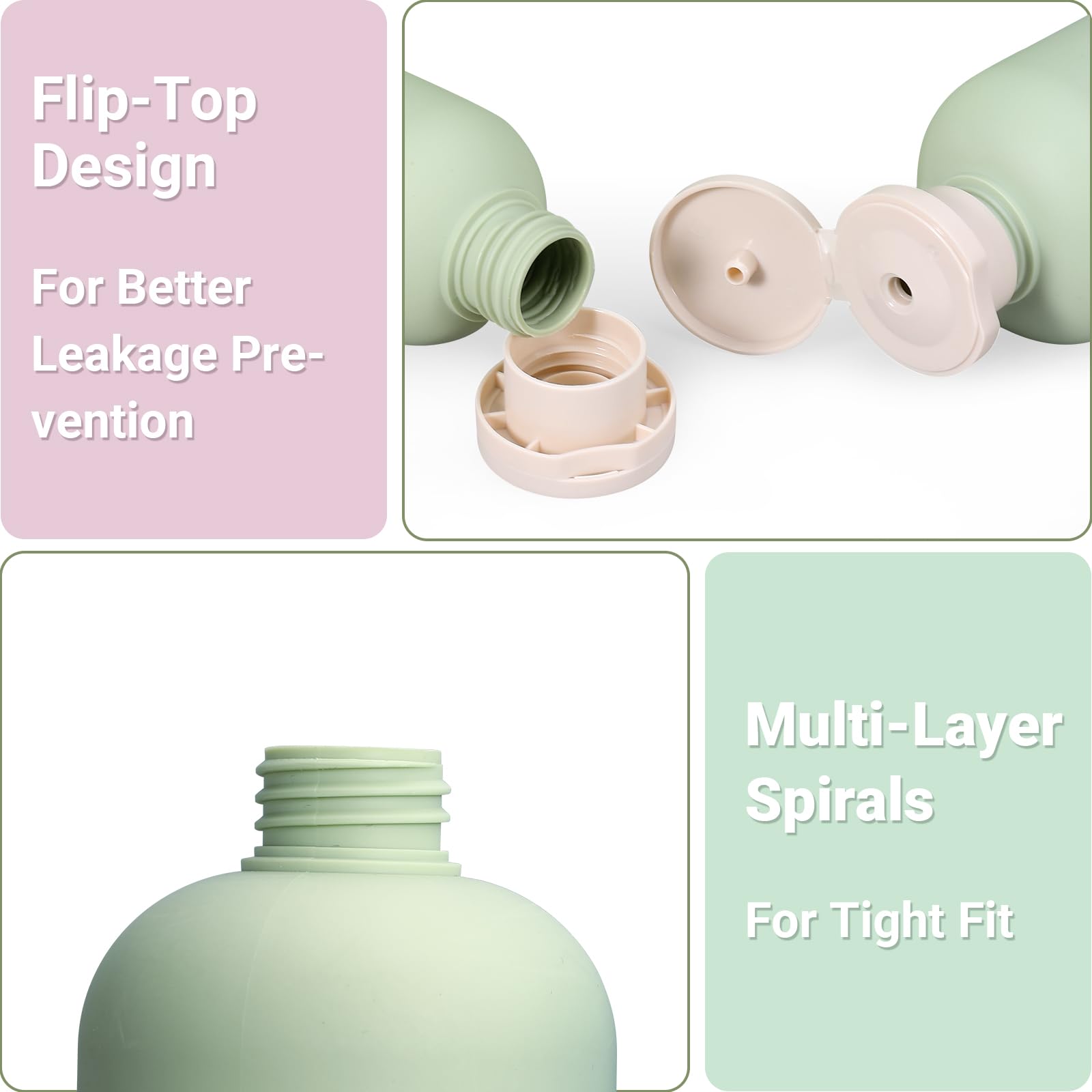 8.8 oz Leak Proof Travel Bottles for Toiletries - 4 Pack Refillable Squeeze Bottles for Shampoo, Conditioner, Lotion & Body Wash | TSA Approved, BPA Free Plastic Containers for Air Travel, Gym & Camping Essentials
