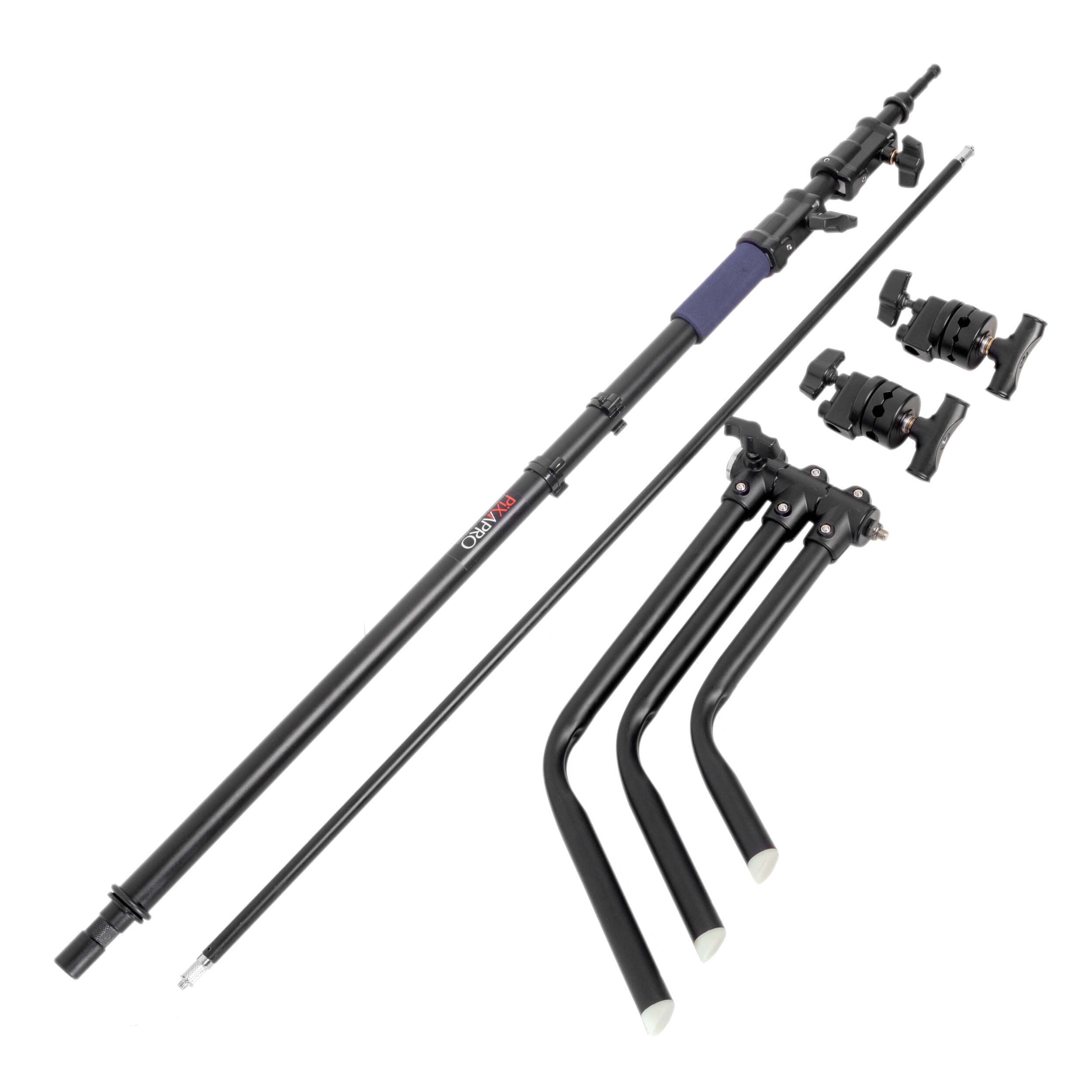 Professional C Stand with Detachable Turtle Base Grip & Arm Set - Matte Black Photography Lighting Stand for Studio, YouTube Videos & Film Production