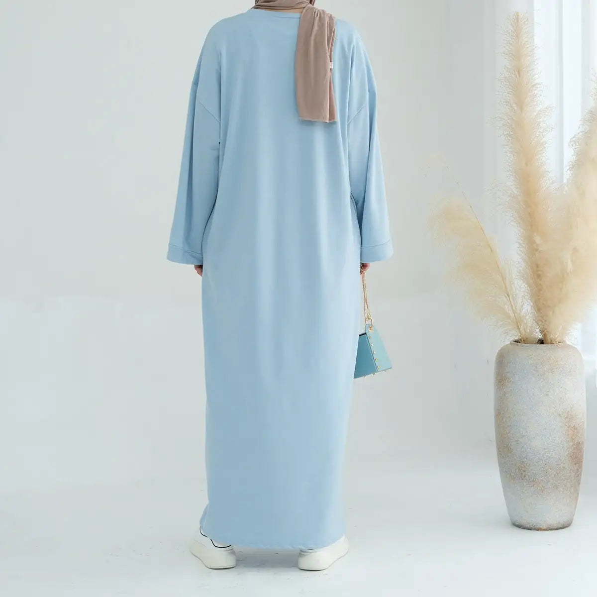 Elegant Solid Color Plain Abaya Dress for Women - Modest Muslim Prayer Dress - Perfect for Daily Wear, Prayer & Special Occasions