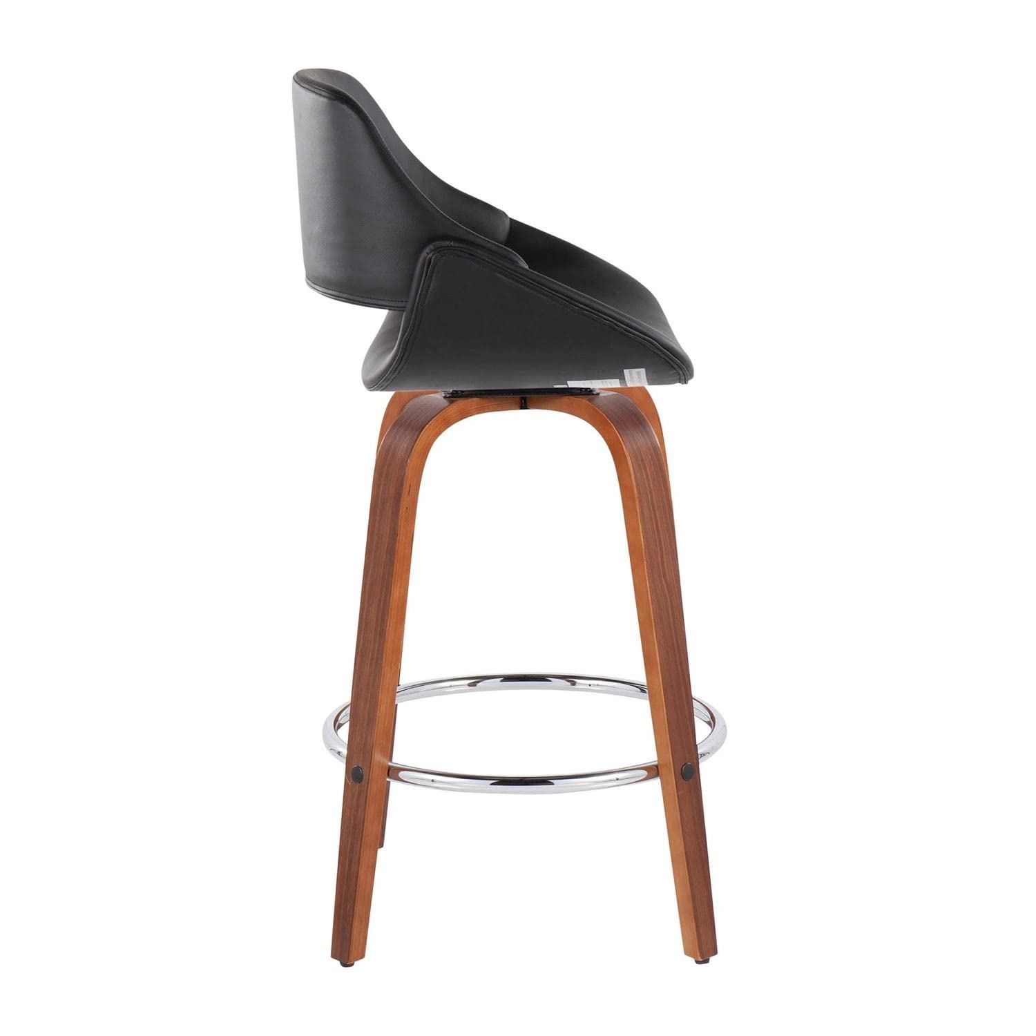 LumiSource Walnut Wood Counter Stools Set of 2 - 24
