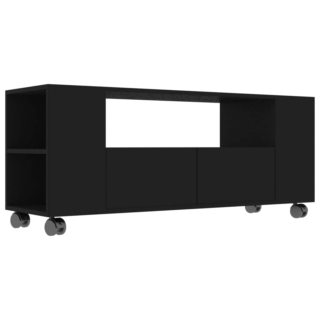 Modern Black TV Stand with Drawers - Engineered Wood Entertainment Center & Media Storage Cabinet for Living Room | Perfect for Home Theater Setup & Living Room Organization