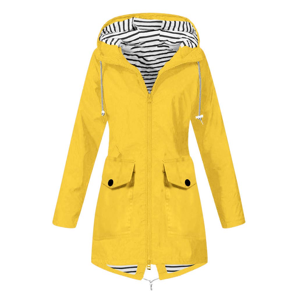 Women's Waterproof Rain Jacket - Plus Size Windproof Hooded Loose Coat for Outdoor Activities | Trendy Fashion Raincoat for Hiking, Commuting & Travel