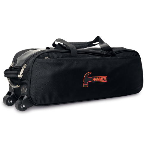 Premium Slim Triple Tote Black Bowling Bag - Lightweight & Durable for League Play, Practice & Travel | Perfect Bowling Accessory for Men & Women