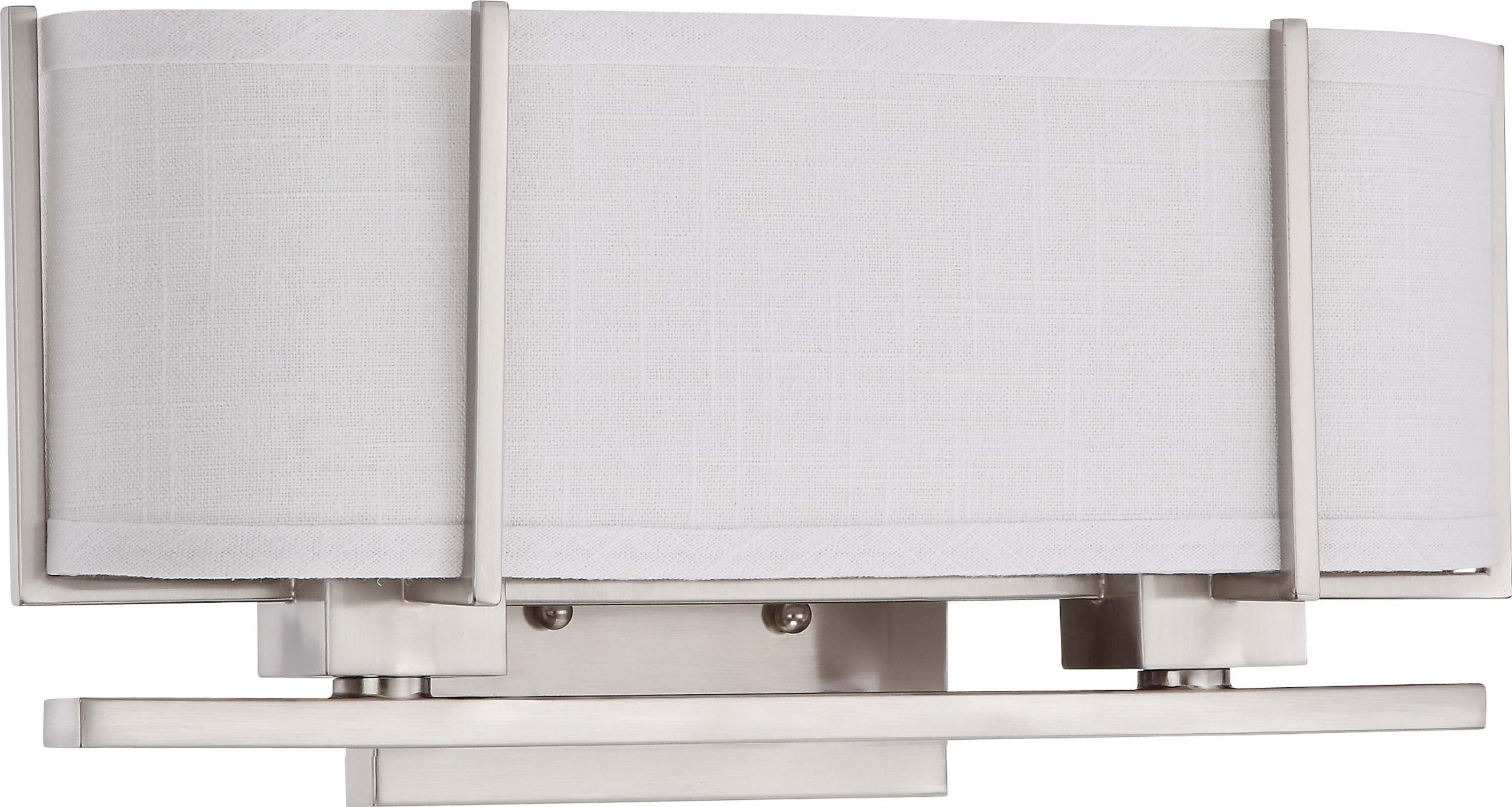 Nuvo 60/4464 Two Light Bathroom Vanity Light Fixture in Brushed Nickel - Perfect for Modern Bathroom and Powder Room Lighting