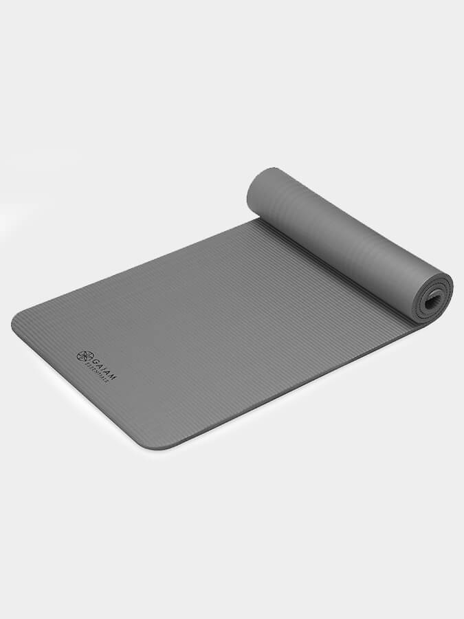 Premium Gaiam Essential Fitness Yoga Mat - 10mm Thick, Non-Slip, Eco-Friendly for Home & Studio Workouts - Perfect for Yoga, Pilates, and Meditation Exercises