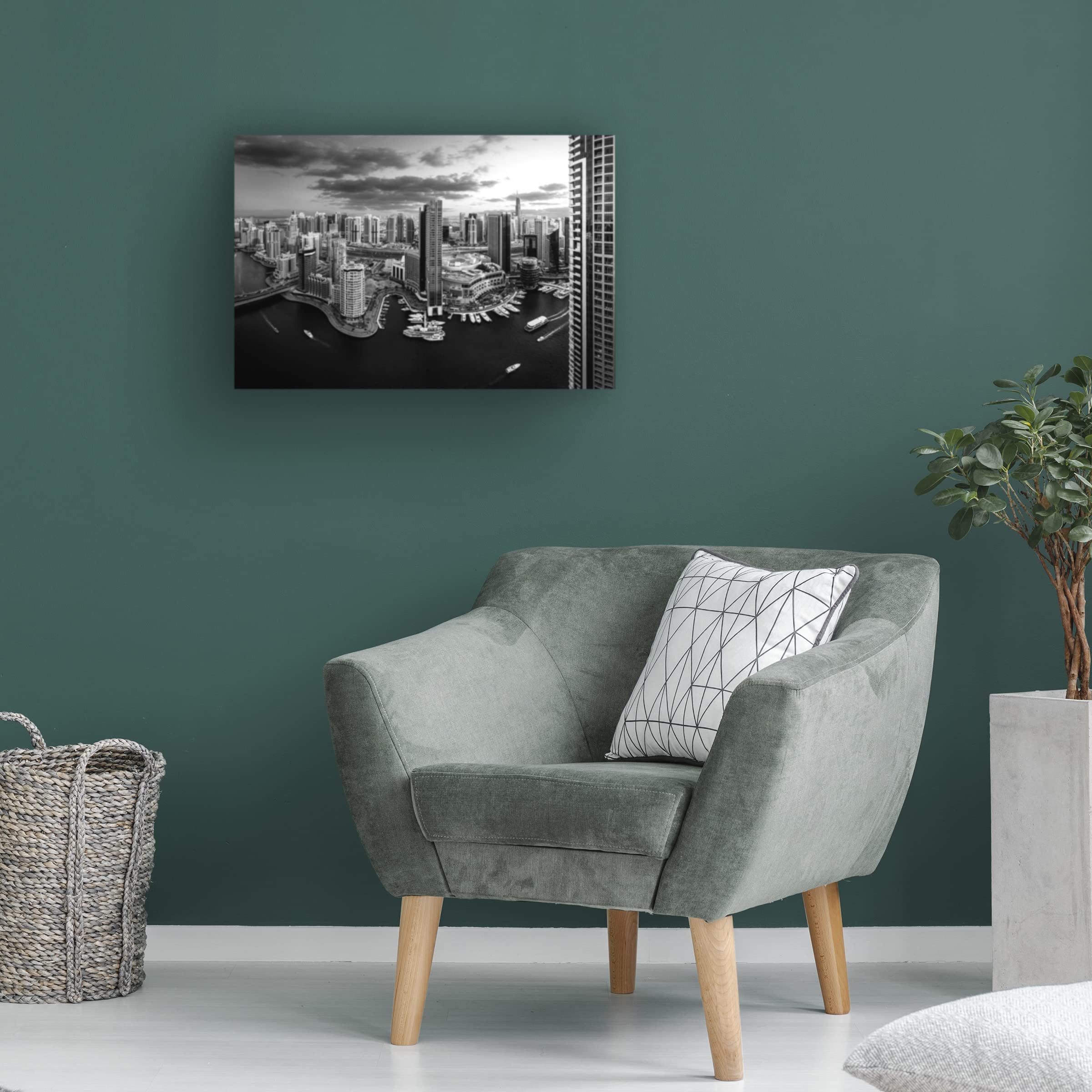 Trademark Fine Art 'Dubai Marina' Canvas Wall Art Print by Khalid Jamal - Modern Home Decor for Living Room, Bedroom & Office