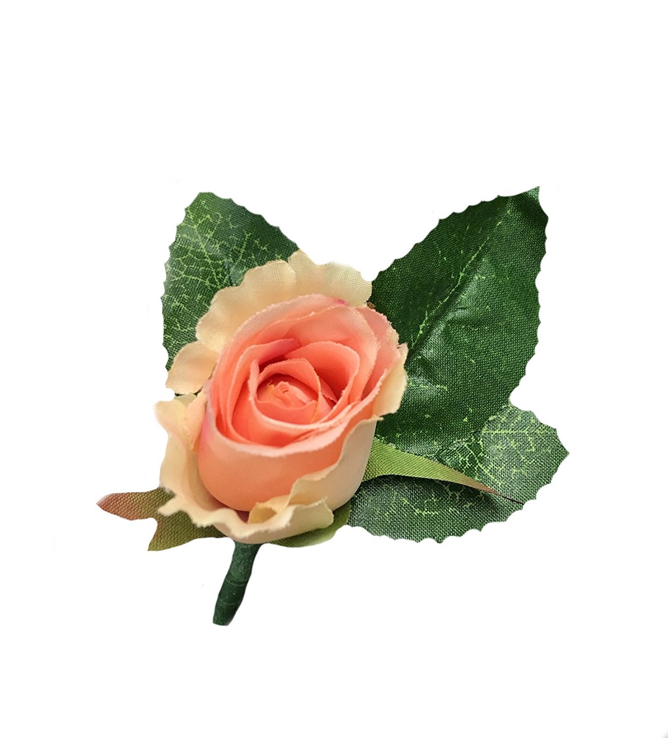Angel Isabella Set of 5 Rosebud Boutonnieres - Shades of Cream, Pink, Peach - Keepsake Floral Pins Included for Weddings, Prom, Bridal Showers & Special Events