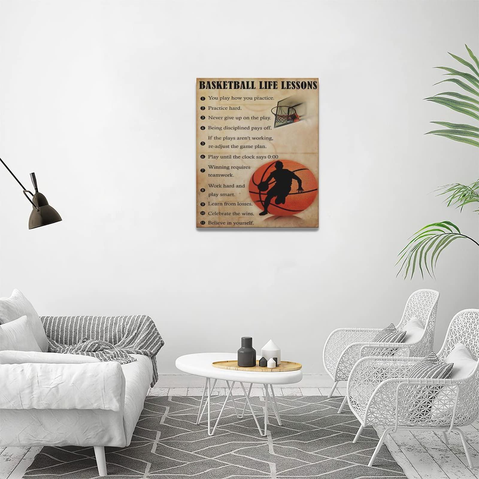 Basketball Wall Art - Motivational Canvas Print for Gym & Room Decor