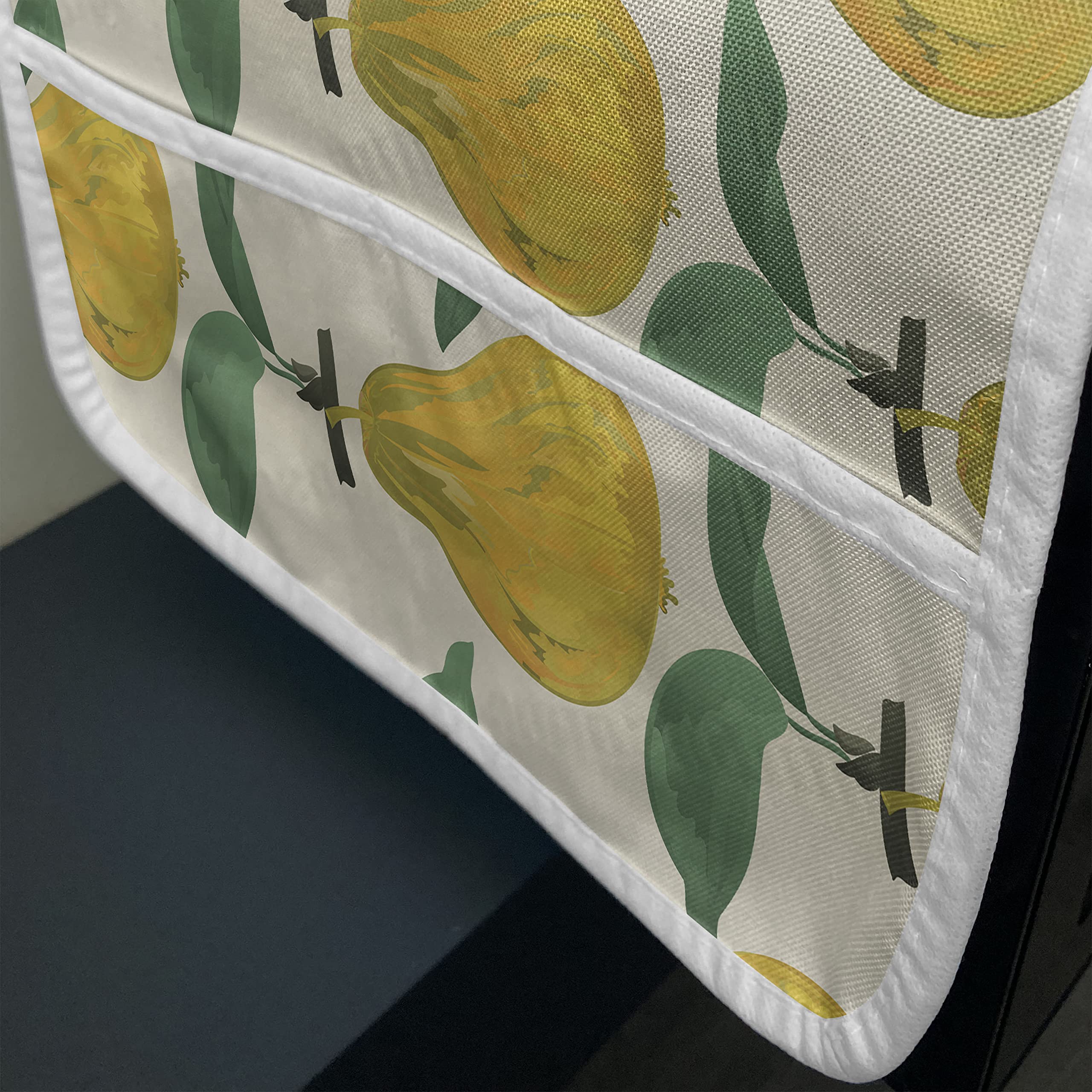 Ambesonne Fruit Microwave Cover - Waterproof Pear Design Kitchen Organizer with Pockets, 36x12 Inches, Earth Yellow - Perfect for Microwave Protection & Kitchen Decor
