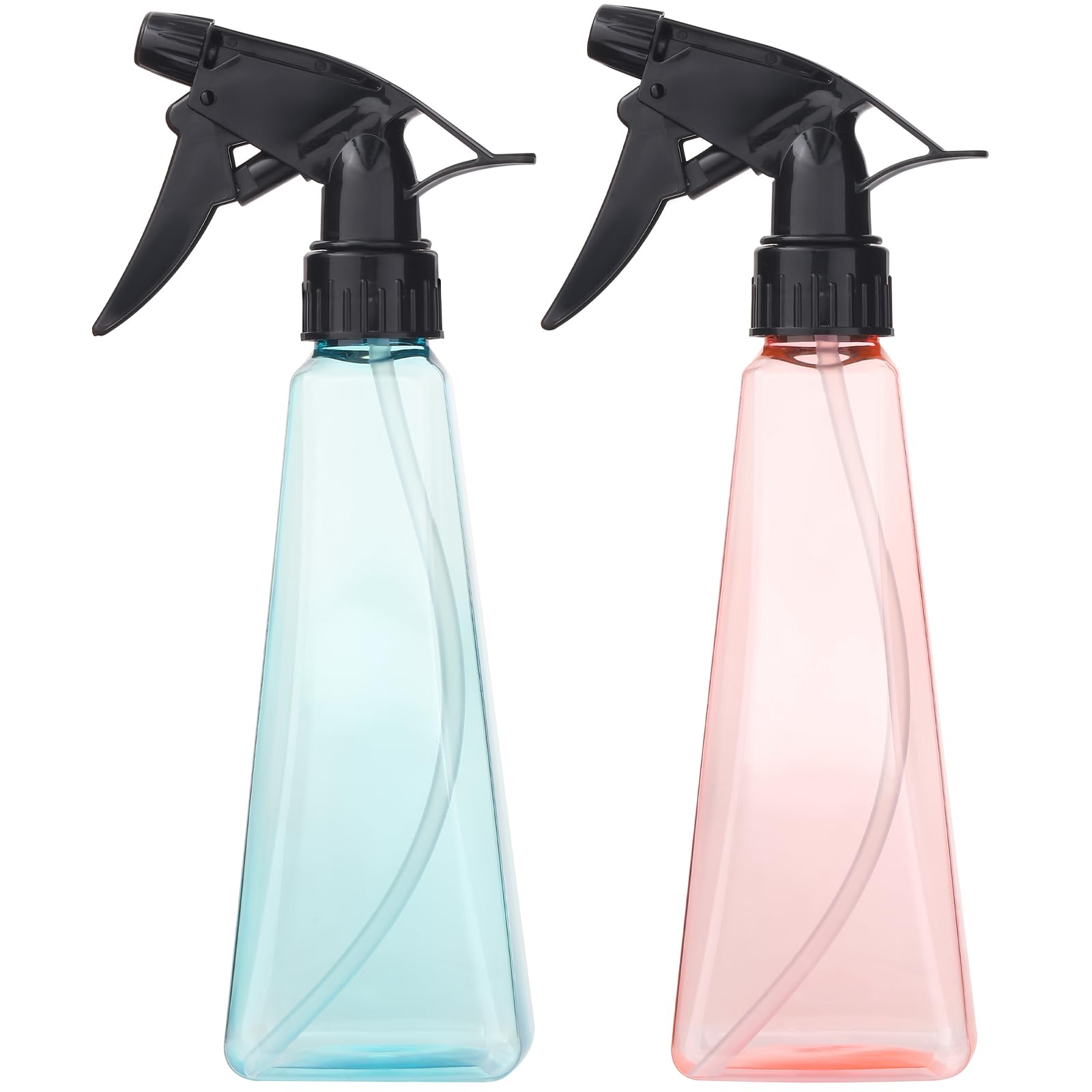 12 Oz Plastic Spray Bottles (2-Pack) - Fine Mist & Stream Settings - BPA-Free Leak Proof Empty Water Sprayer for Hair Care, Plant Misting, Household Cleaning, Cooking, BBQ Grilling & Pet Grooming - Colorful Multipurpose Spray Bottles for Home, Salon & Garden Use