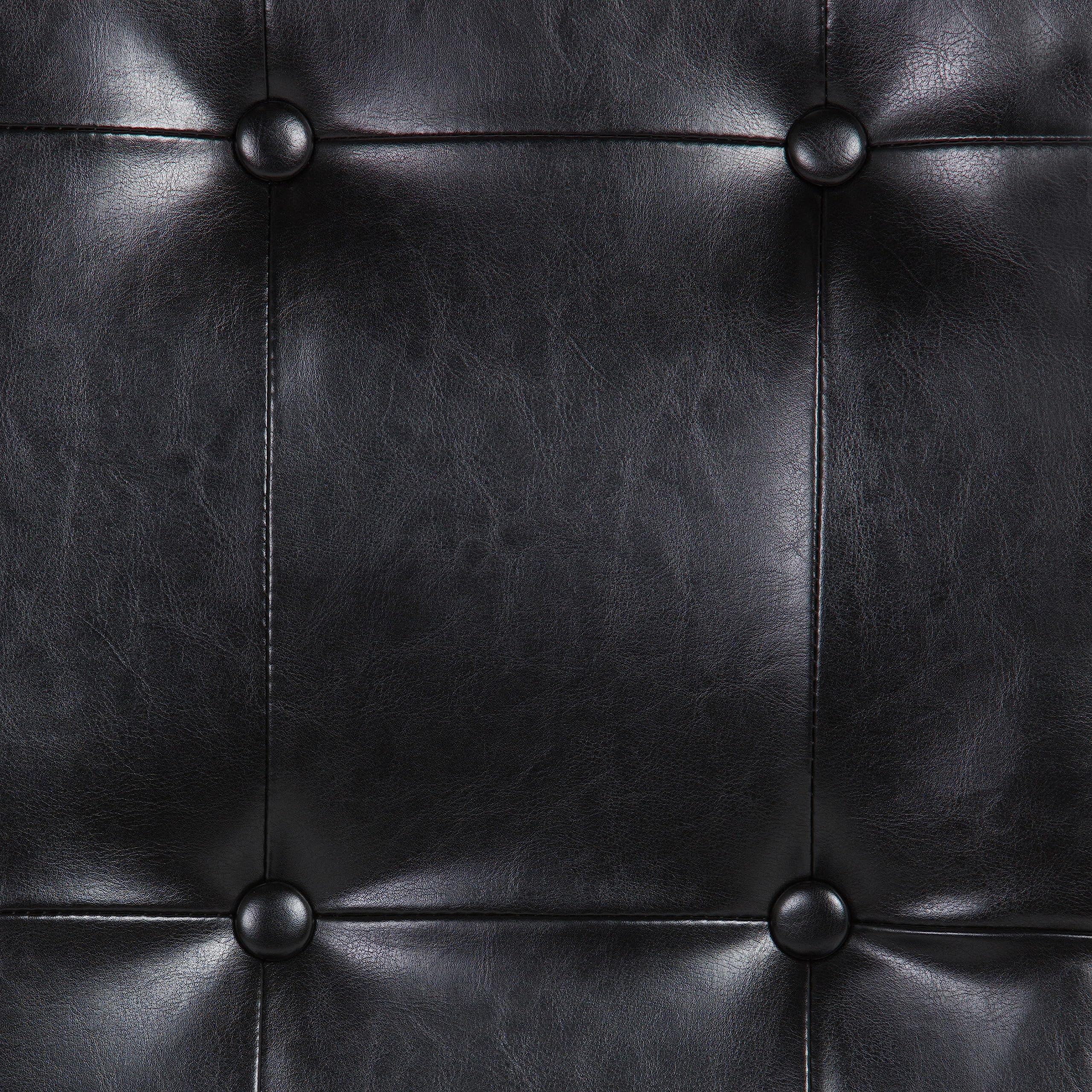 SIMPLIHOME Cosmopolitan Dining Chair Set of 2 - Solid Wood Frame, Tufted Vegan Leather Upholstery, Modern Curved Back Design - Midnight Black - Perfect for Dining Room, Kitchen, Breakfast Nook & Home Decor