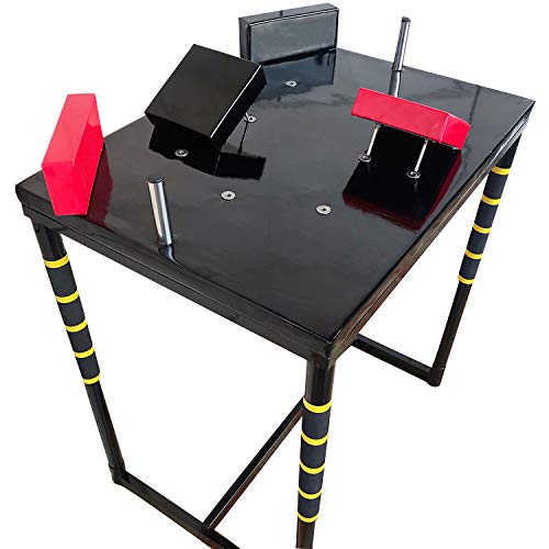 Professional Arm Wrestling Table with Detachable Wrist Support - Heavy Duty Home Gym Equipment for Strength Training & Competitions (Black) | Perfect for Home Gyms, Fitness Centers & Arm Wrestling Tournaments