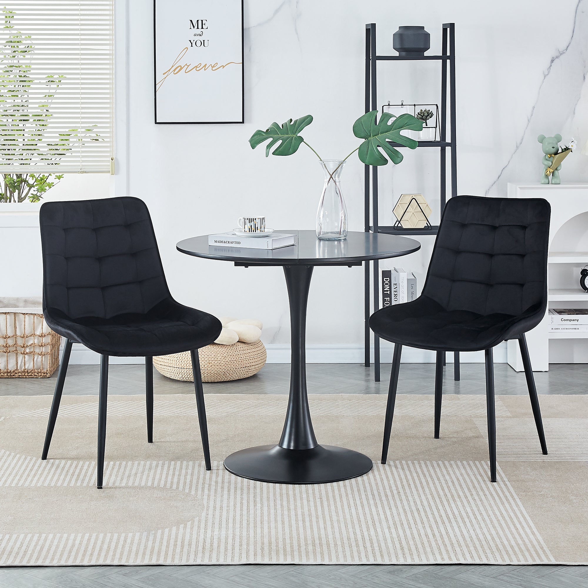 Modern Black Dining Chairs Set of 2 - Contemporary Style with Easy Assembly for Restaurants, Cafes, Offices & Living Rooms - Perfect for Home Dining & Commercial Spaces