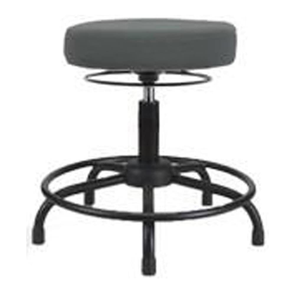 Thomas ECOM FDHSO-RT-RG-F42 Adjustable Fabric Office Stool with Round Tube Base & Non-Slip Glides - Black - Perfect for Home Office, Study Desk & Conference Room Seating