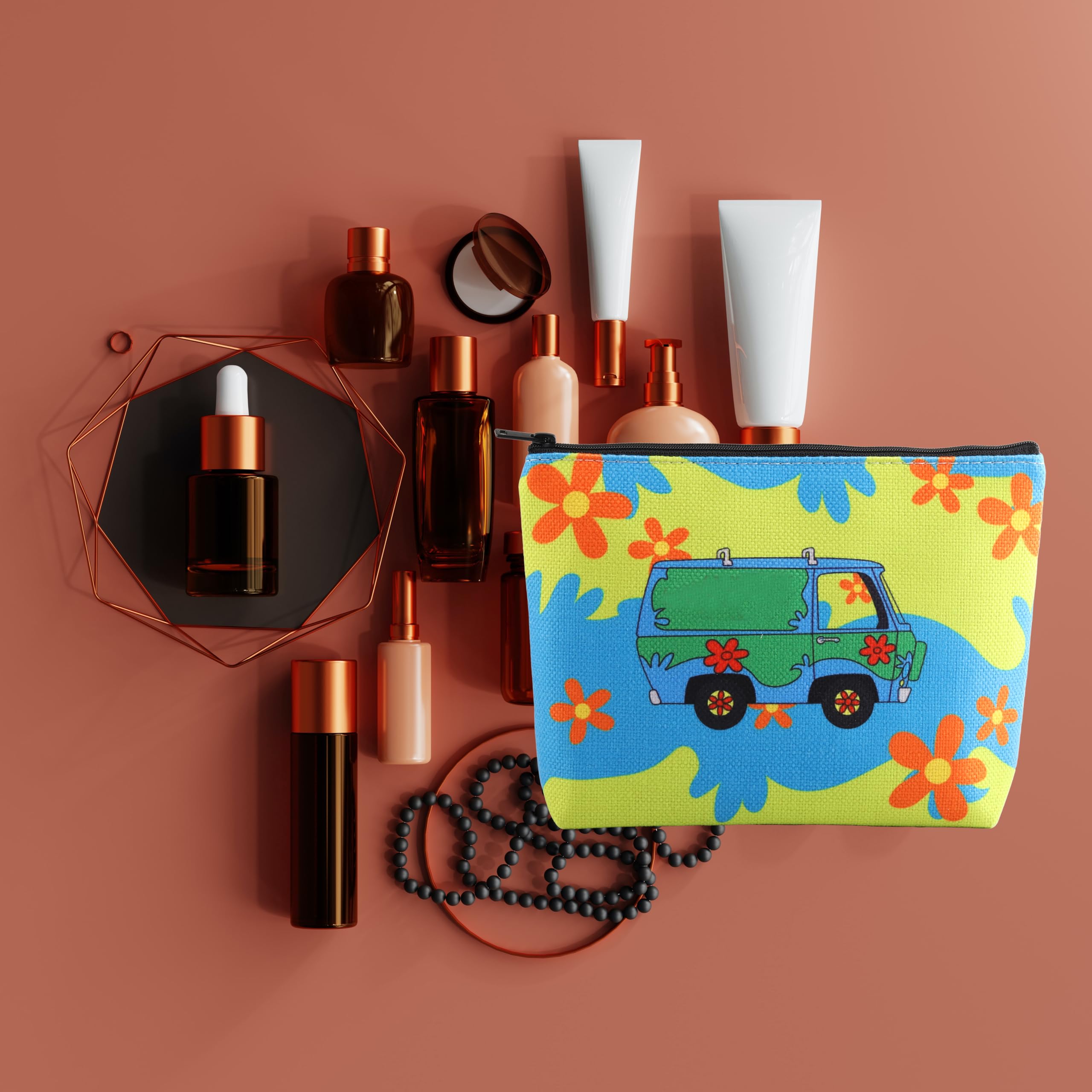 Cartoon Movie Themed Makeup Bag - Mystery Van Cosmetic Pouch for Best Friend Gifts & Travel Essentials | Perfect for Cosplay, Birthday Presents & Daily Beauty Storage