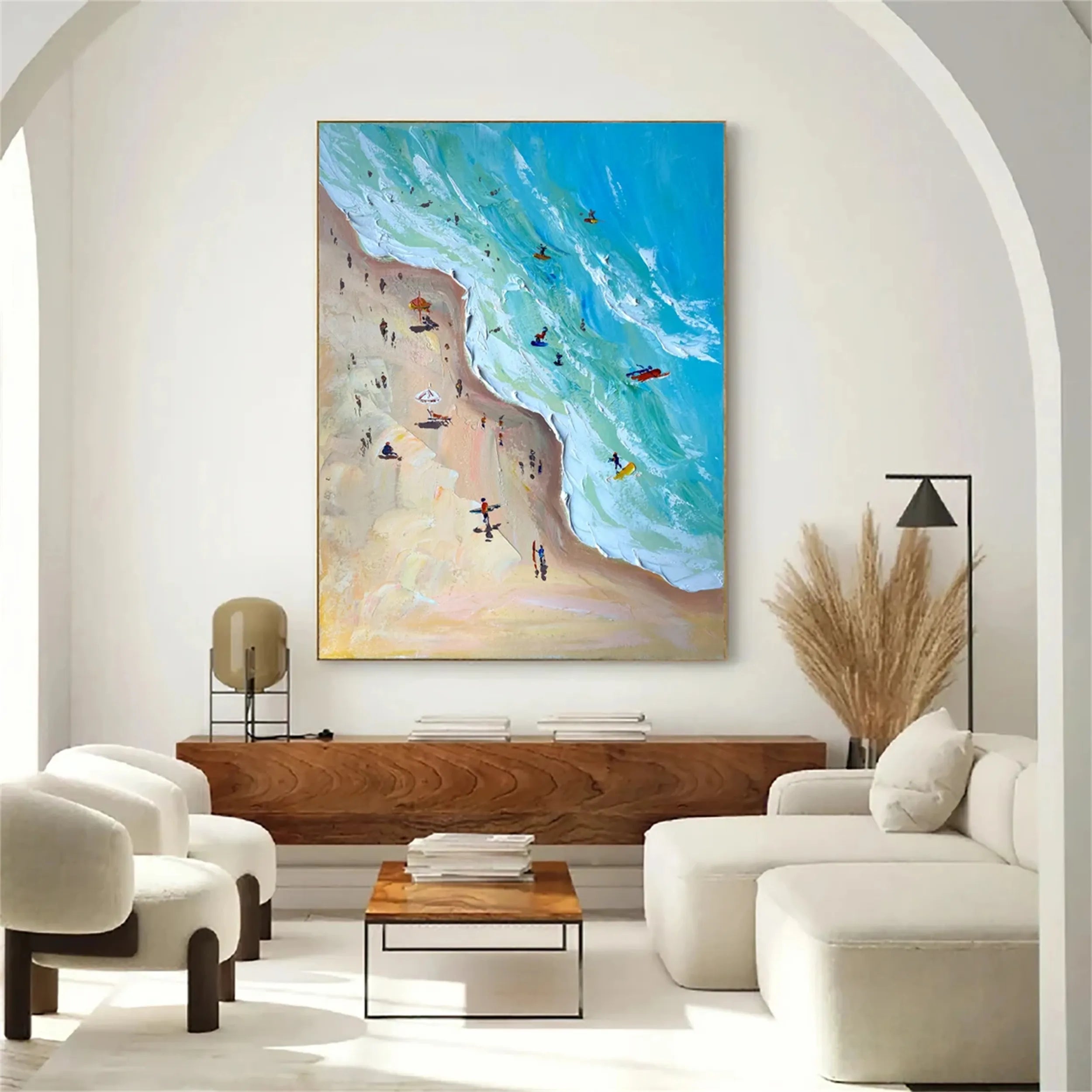 Ocean and Sky Painting #OS 129 - Handmade Seascape Wall Art for Home & Office Decor - Perfect for Living Room, Bedroom or Beach House