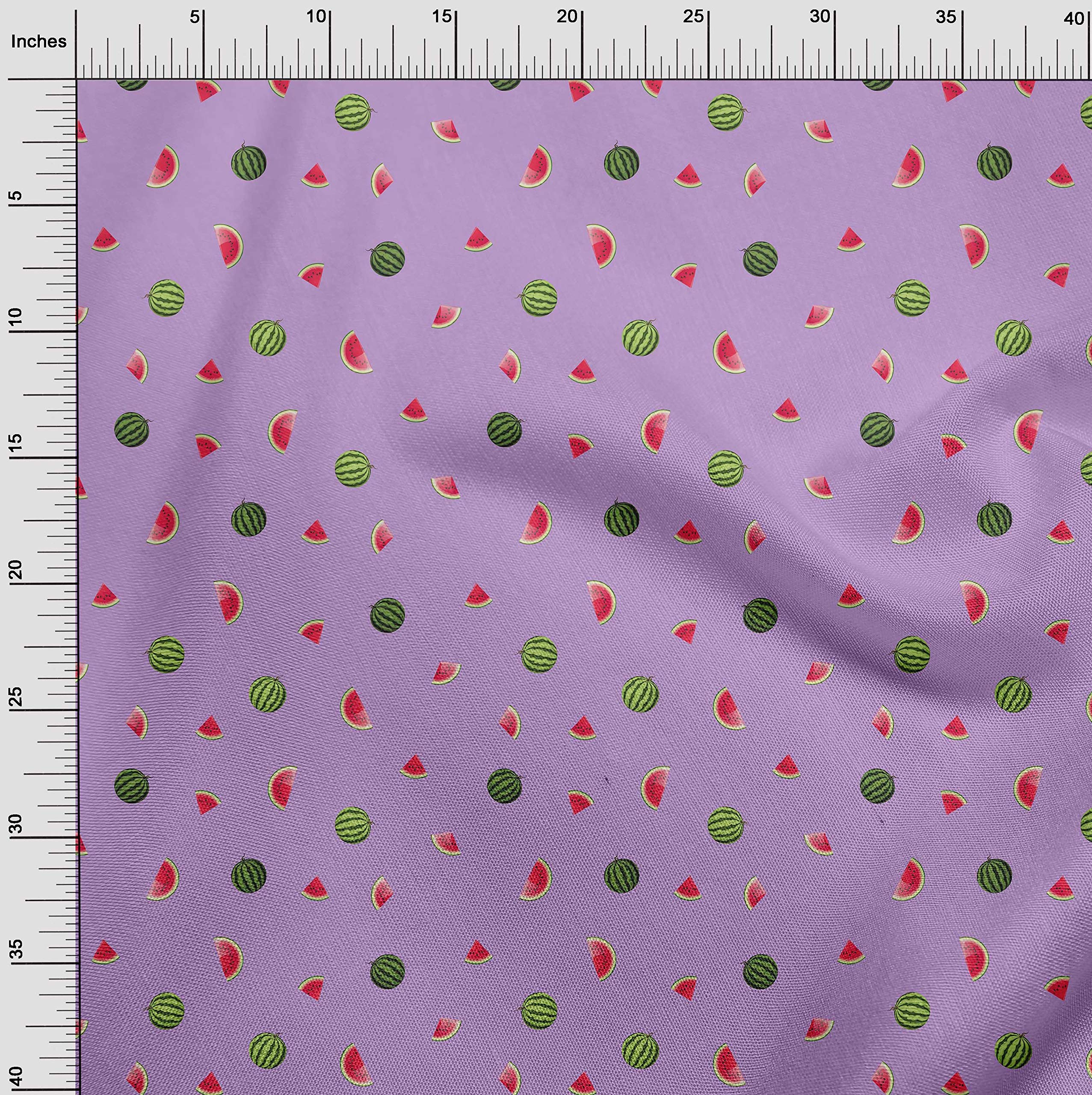 oneOone Cotton Flex Fabric - Watermelon Fruit Printed Fabric - 1 Yard (40 Inch Wide) - Perfect for DIY Crafts, Quilting, and Summer Fashion Projects