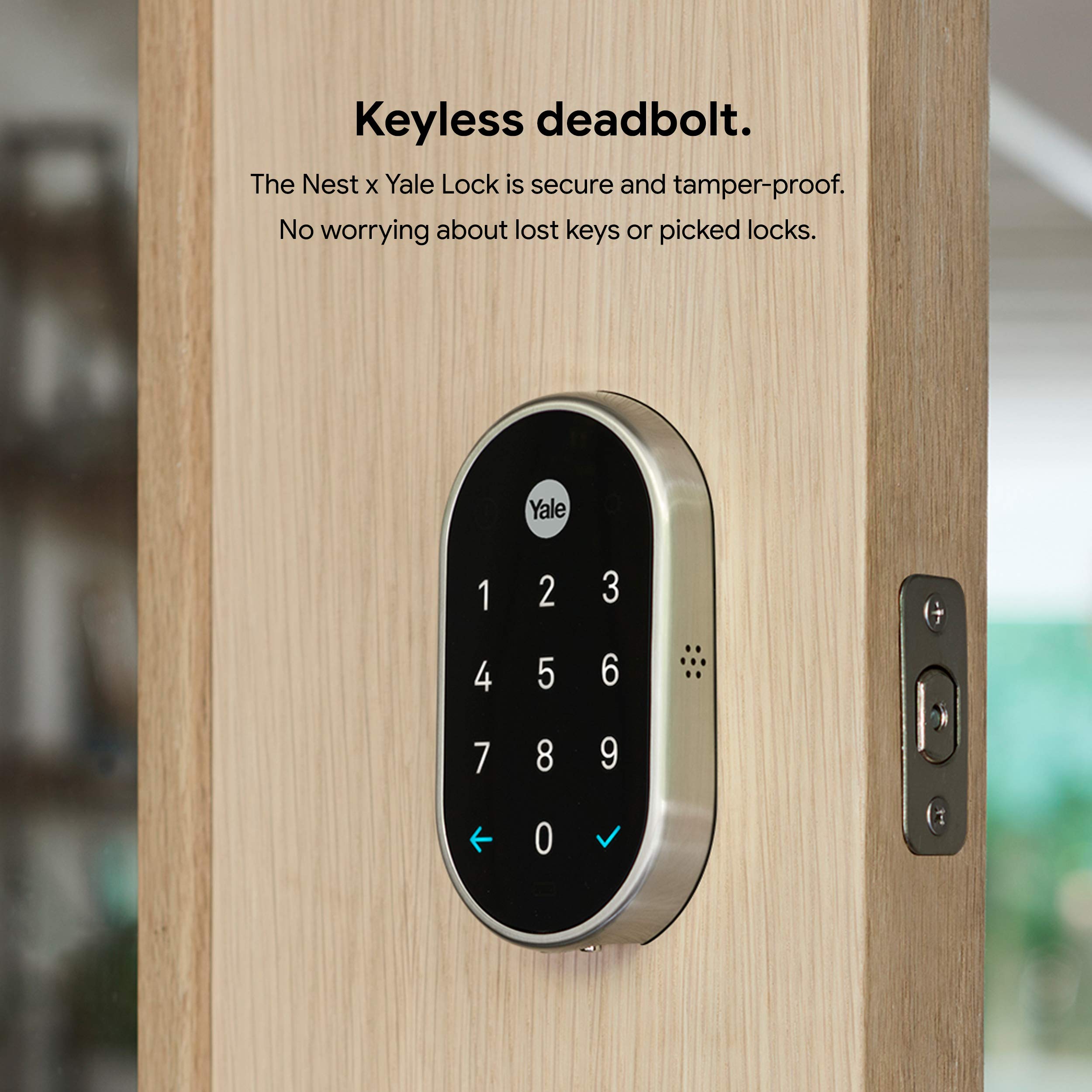 Google Nest x Yale Smart Lock - Keyless Entry Deadbolt with Tamper-Proof Keypad - Oil Rubbed Bronze Finish for Front Door Security - Perfect for Smart Homes & Vacation Rentals
