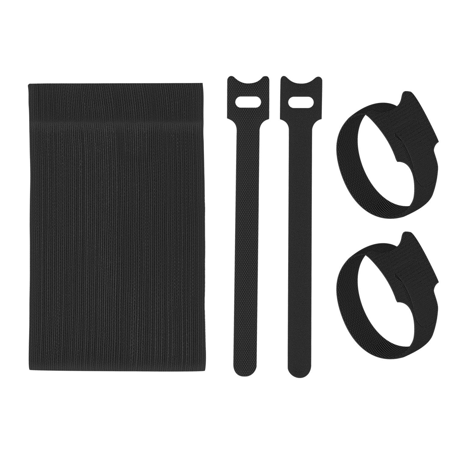 Hivexagon 100pcs Reusable Fastening Cable Ties - 6 Inch Adjustable Hook & Loop Cord Straps, Black | Organize Wires, Cables & Electronics | Perfect for Home, Office & Travel Use