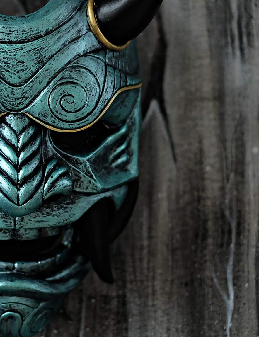 Samurai Oni Demon Airsoft Mask - Full Face Protection for BB Guns, Airsoft Games & Cosplay - Perfect for Halloween Costumes, Evil Cosplay & Tactical Events (Model DA07)