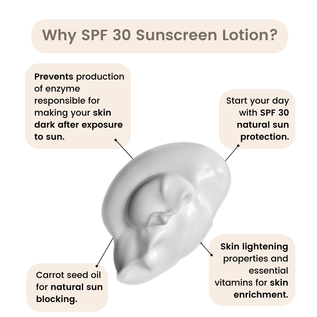 NUTRINORM SPF 30 Sunscreen Lotion - Paraben Free, 100% Herbal Actives with Carrot Seed & Tulsi Oil | Daily Moisturizer & Sun Protection for Face & Body | Perfect for Beach, Outdoor & Daily Use - 100g