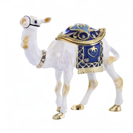 Hand-Painted Enamel Camel Jewelry Box - Hinged Trinket Organizer for Rings & Necklaces | Classic Bejeweled Storage Box, Collectible Figurine & Home Decor Gift | Perfect for Bedroom Vanity, Travel Jewelry Case & Keepsake Display