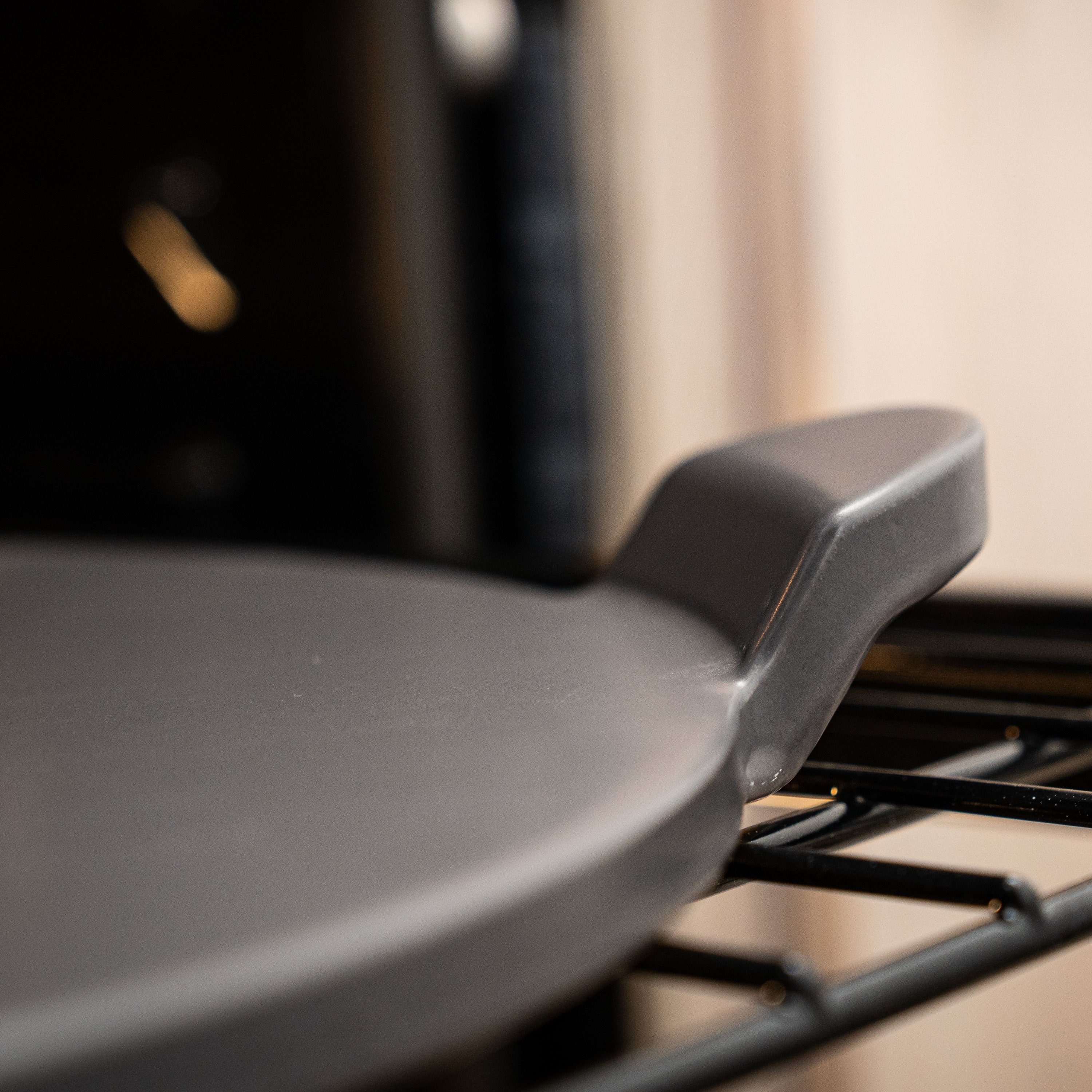 15 Inch Grey Glazed Round Pizza Stone with Handles – Perfect for Baking Crispy Crusts in Ovens & Outdoor Grills