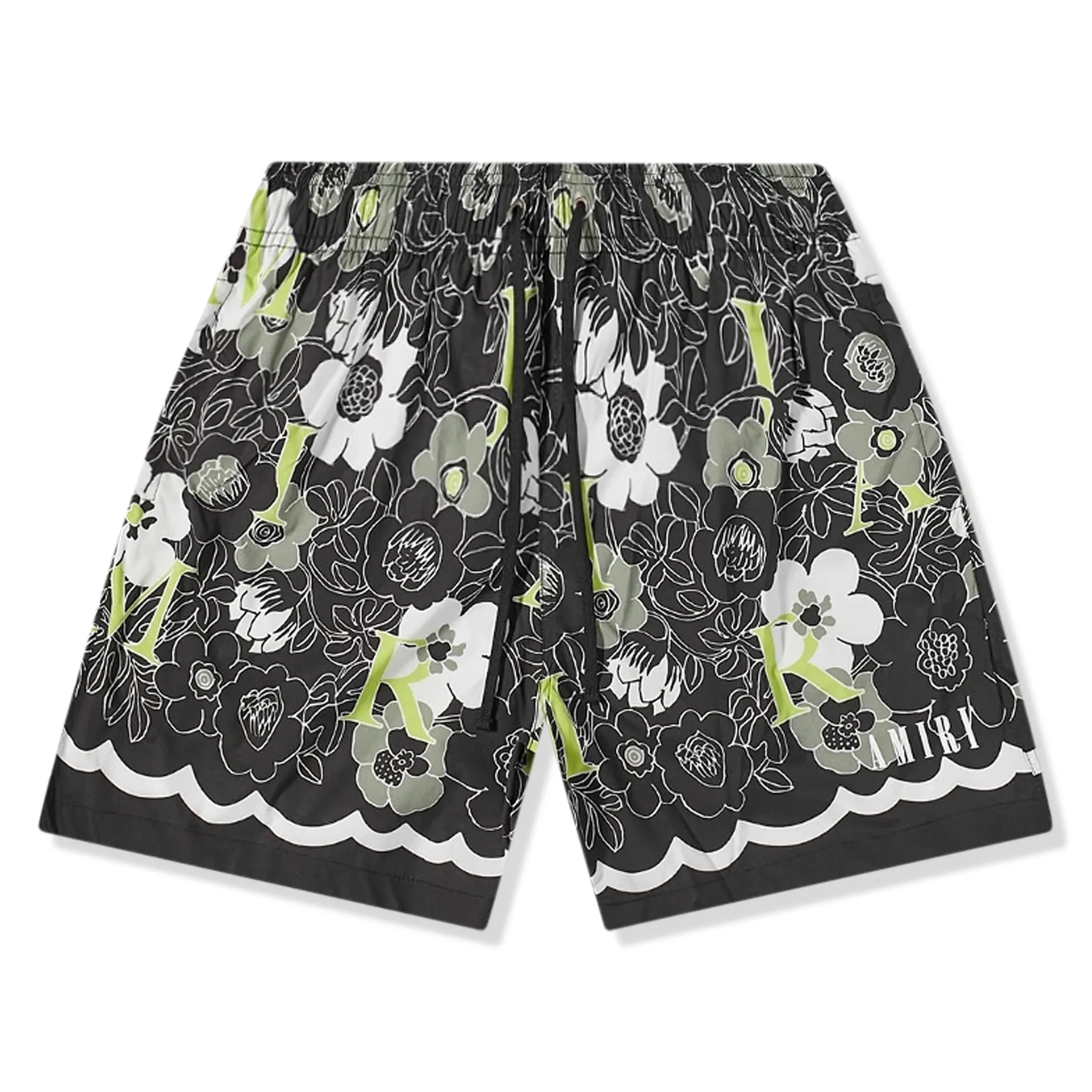 Amiri Black Flower Swim Shorts for Men - Stylish & Comfortable Beachwear for Swimming, Vacation & Summer Outfits