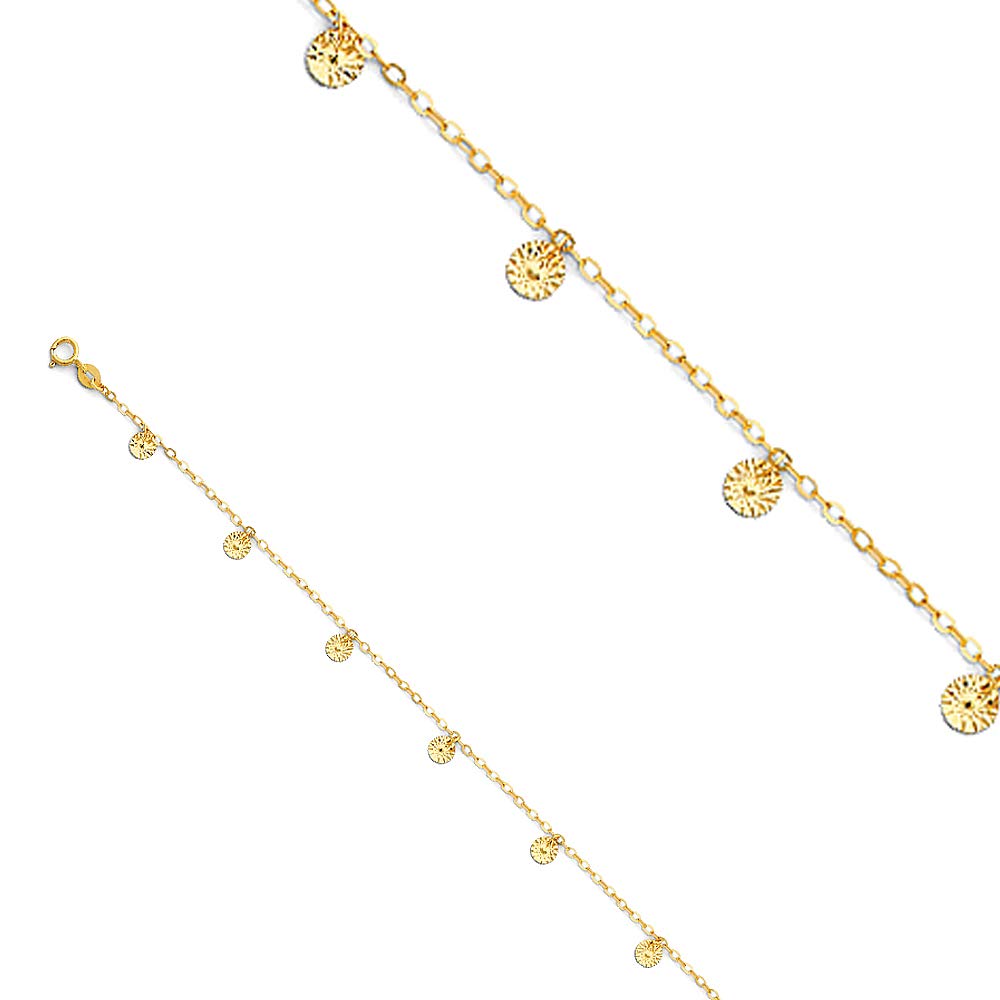 14K Yellow Gold Light Bracelet for Women & Men - 7+1