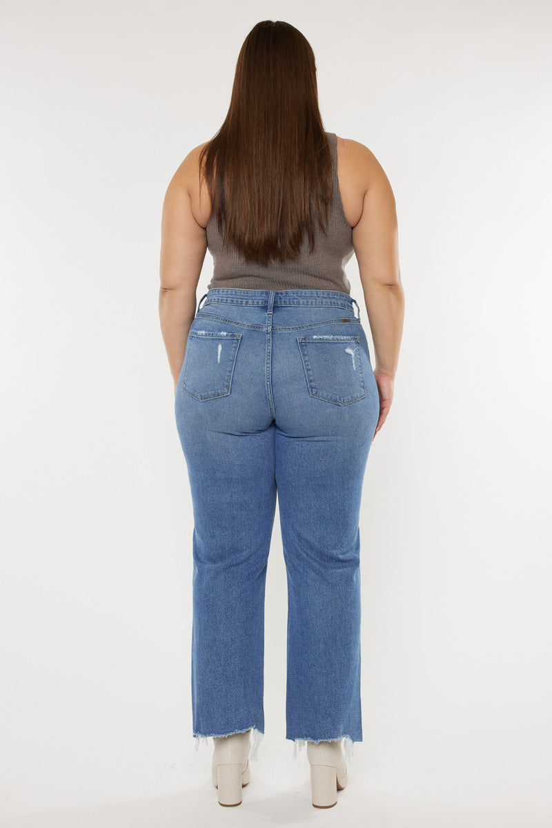 Cassiel High Rise Slim Wide Leg Jeans for Women - Plus Size Denim Pants with Stretch Comfort - Perfect for Casual Wear, Office & Date Nights